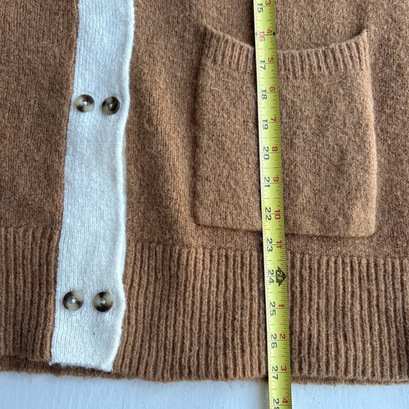 Madewell Womens M Cardigan Sweater Colorblock Wool Alpaca Brown Cream Gray - Picture 7 of 8